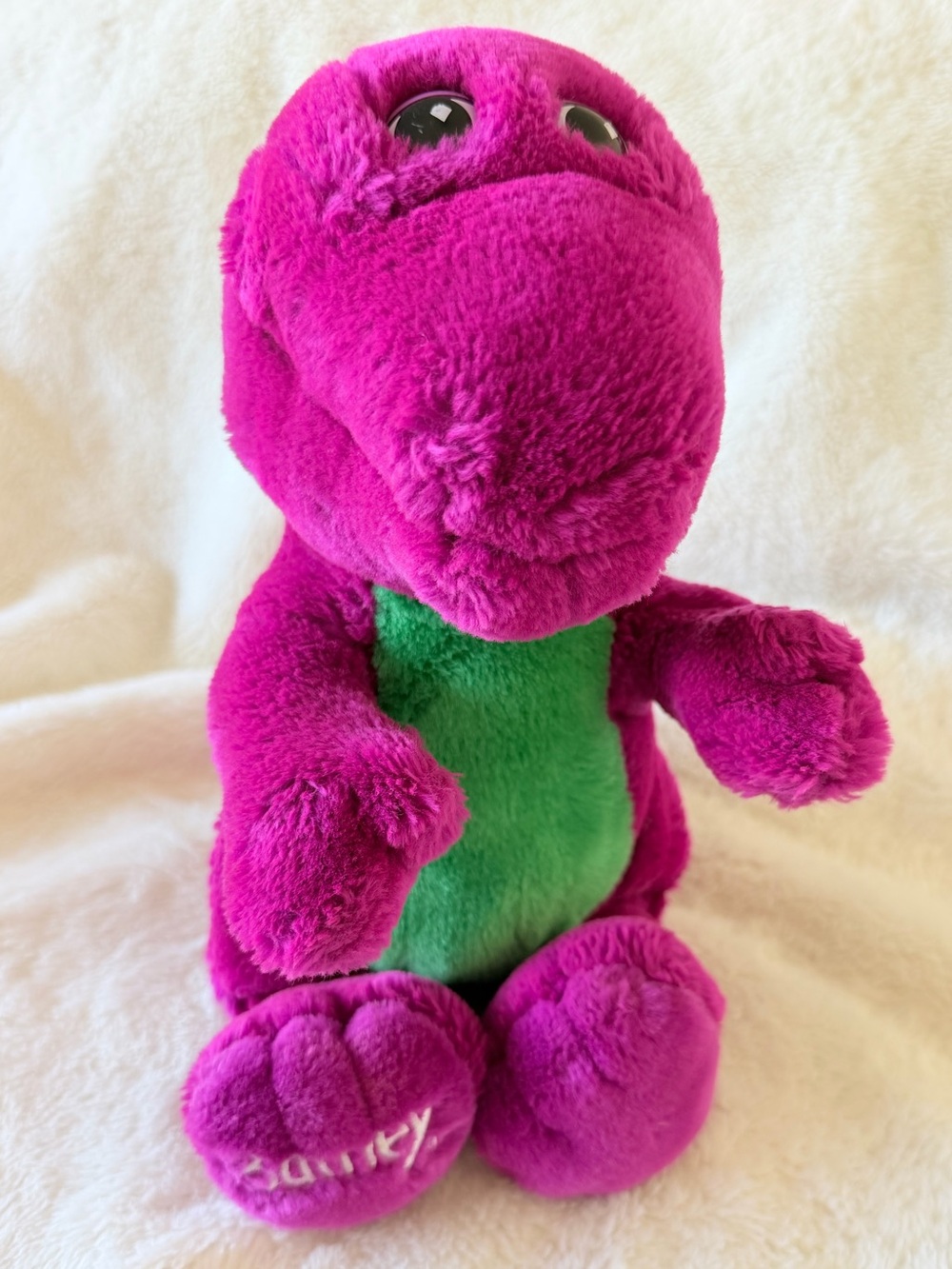 1992 Barney The Purple Dinosaur Plush Toy - Closed Mouth - The Lyons Group